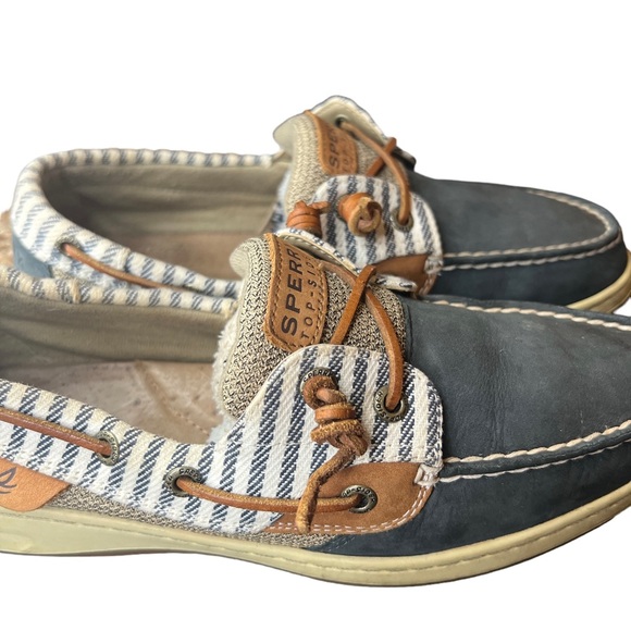 Sperry Top Sider Navy Brown Striped Size 8 Women’s - Picture 4 of 11